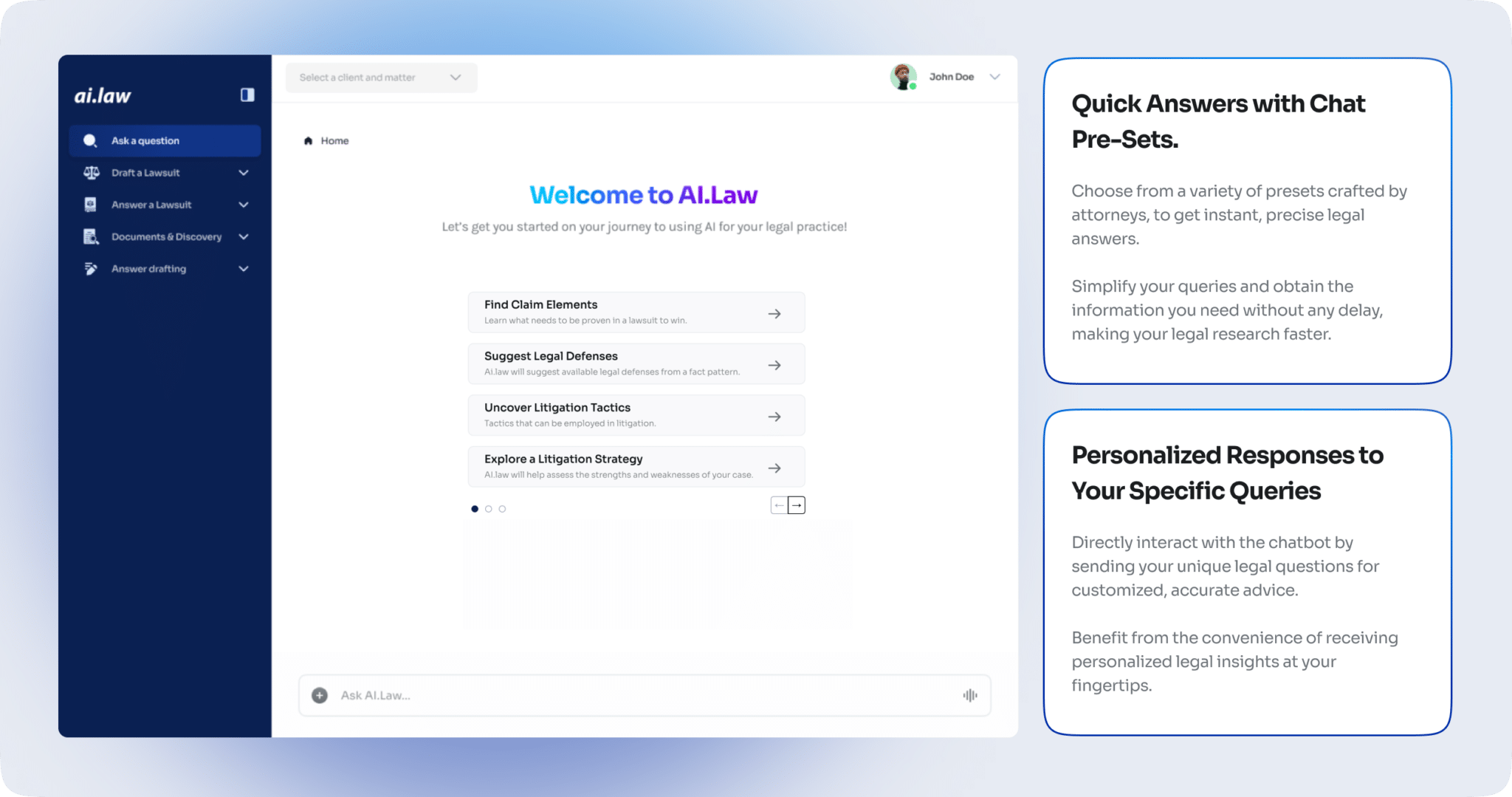 legal drafting chatbot with ai.law image